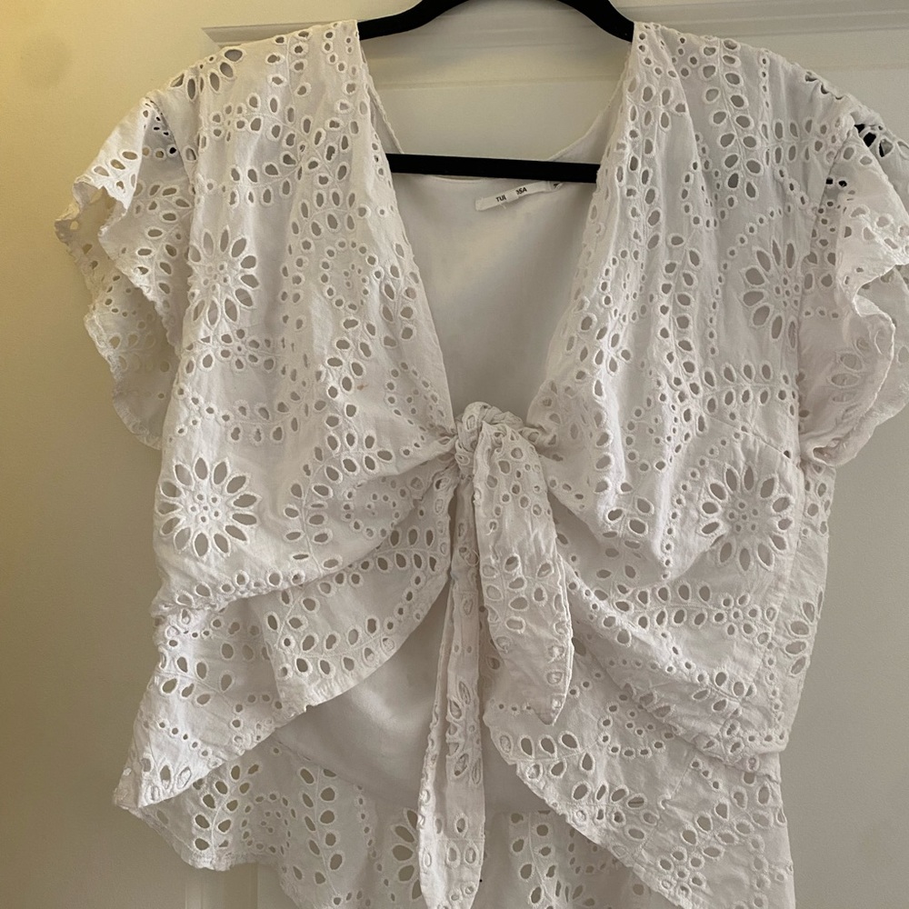 Tularosa Eyelet Front Tie Shirt